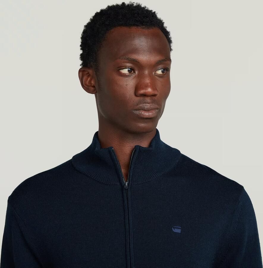 G-Star RAW Premium Core Half Zip Gebreide Trui Donkerblauw Heren - Foto 3
