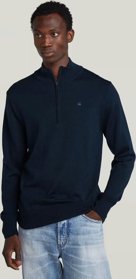 G-Star RAW Premium Core Half Zip Gebreide Trui Donkerblauw Heren - Foto 5