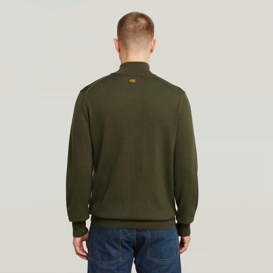 G-Star RAW Premium Core Half Zip Gebreide Trui Grijs Heren - Foto 2