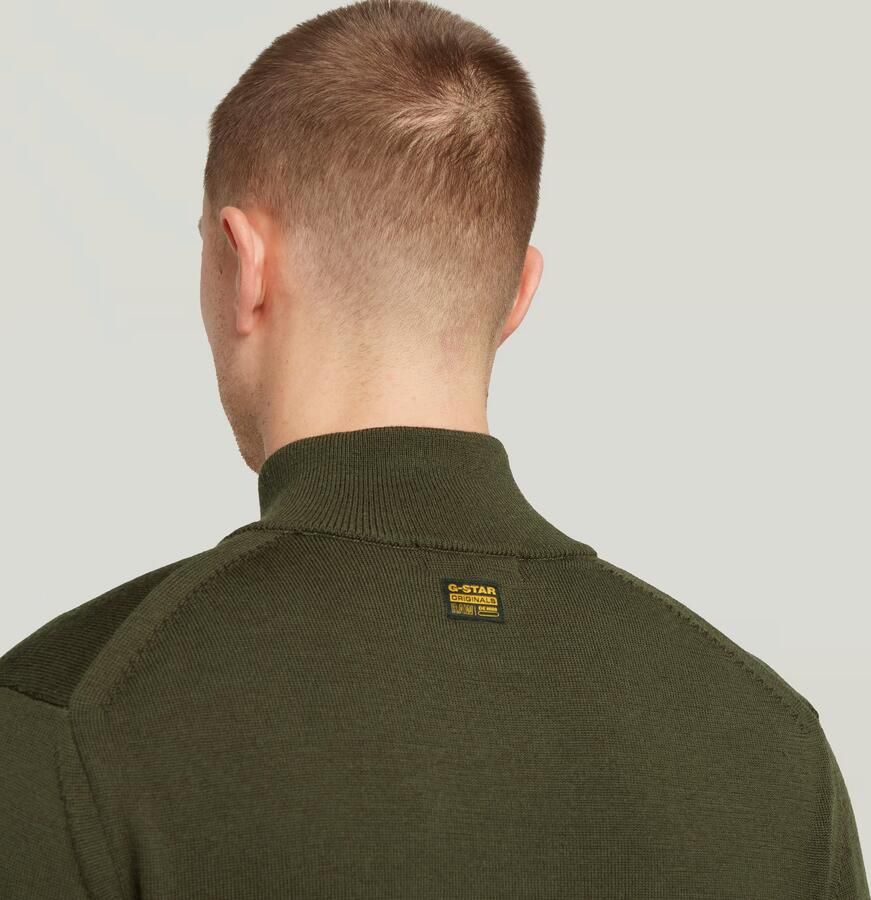 G-Star RAW Premium Core Half Zip Gebreide Trui Grijs Heren - Foto 4