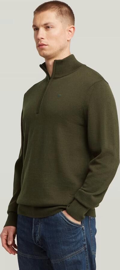 G-Star RAW Premium Core Half Zip Gebreide Trui Grijs Heren - Foto 6