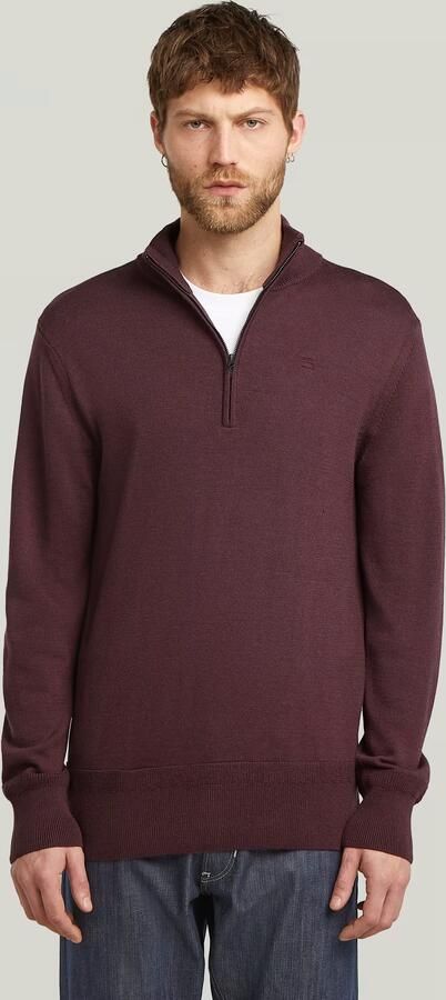 G-Star RAW Premium Core Half Zip Gebreide Trui Rood Heren