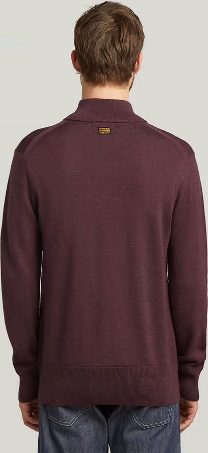 G-Star RAW Premium Core Half Zip Gebreide Trui Rood Heren - Foto 5