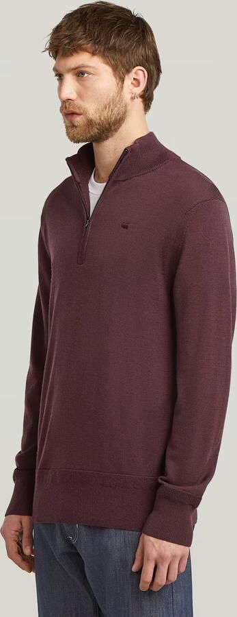 G-Star RAW Premium Core Half Zip Gebreide Trui Rood Heren - Foto 6