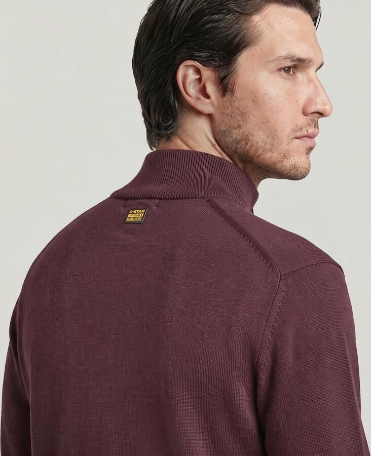G-Star RAW Premium Core Half Zip Gebreide Trui Rood Heren - Foto 4