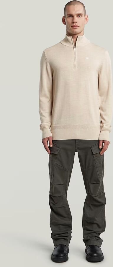 G-Star RAW Premium Core Half Zip Gebreide Trui Wit Heren - Foto 7