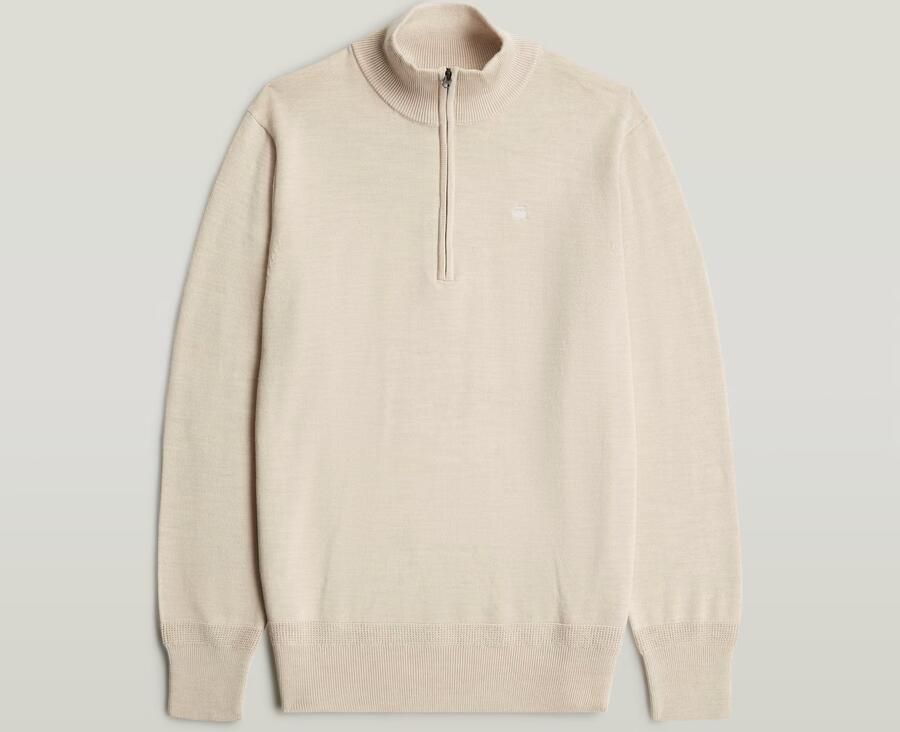 G-Star RAW Premium Core Half Zip Gebreide Trui Wit Heren - Foto 4