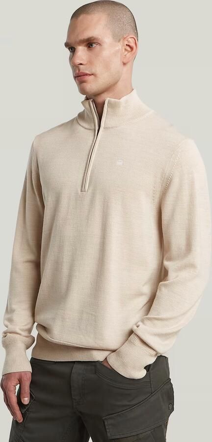 G-Star RAW Premium Core Half Zip Gebreide Trui Wit Heren - Foto 5