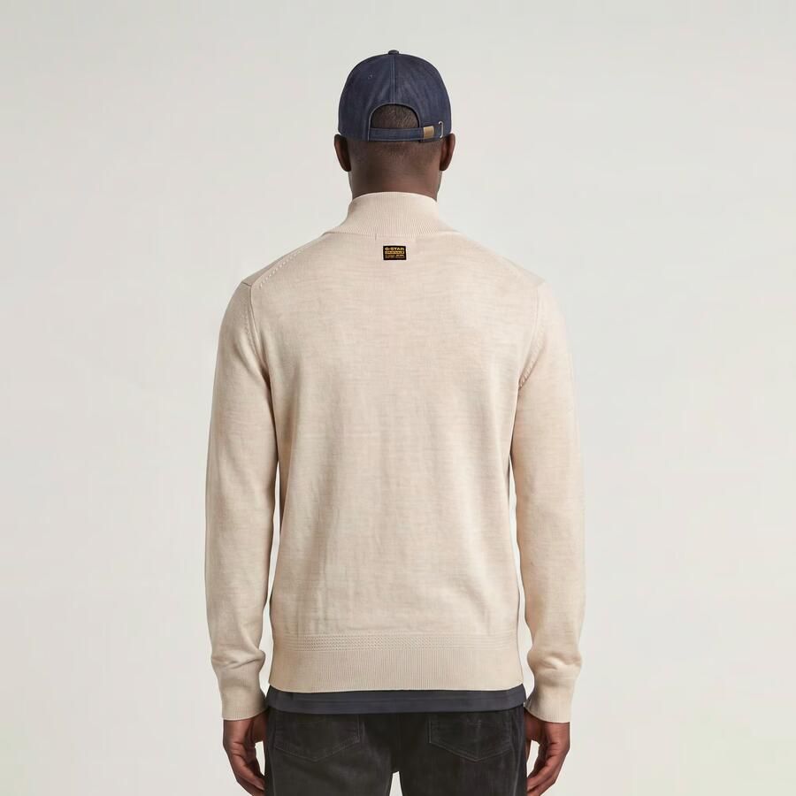 G-Star RAW Premium Core Half Zip Gebreide Trui Wit Heren - Foto 4