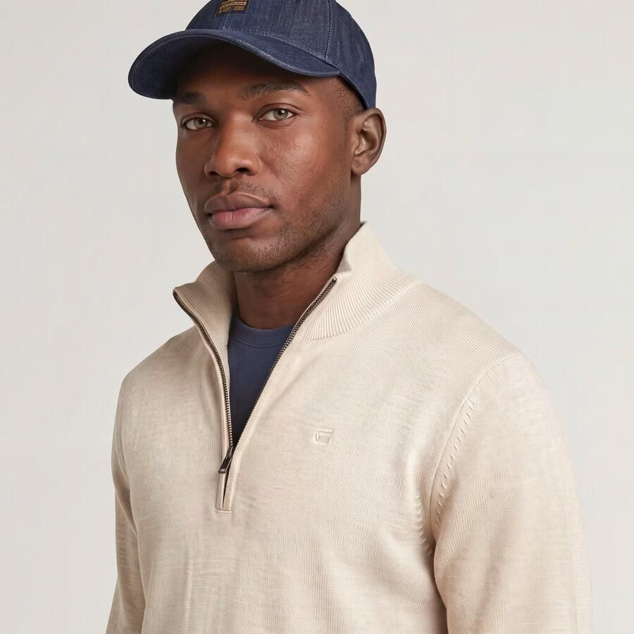 G-Star RAW Premium Core Half Zip Gebreide Trui Wit Heren - Foto 5