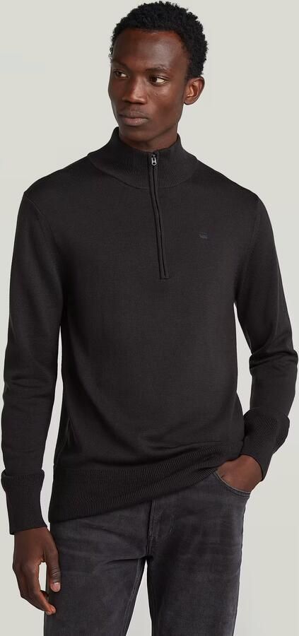 G-Star RAW Premium Core Half Zip Gebreide Trui Zwart Heren - Foto 7