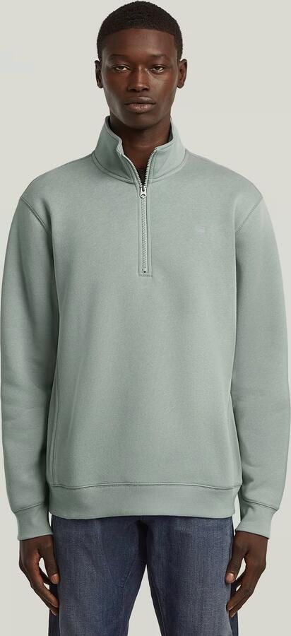 G-Star RAW Premium Core Half Zip Sweater Lichtblauw Heren