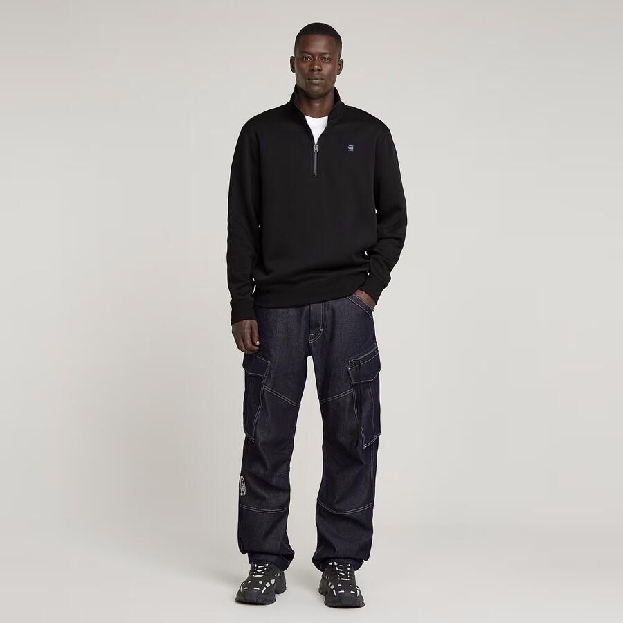 G-Star Raw Sweatshirt met schipperskraag en logostitching