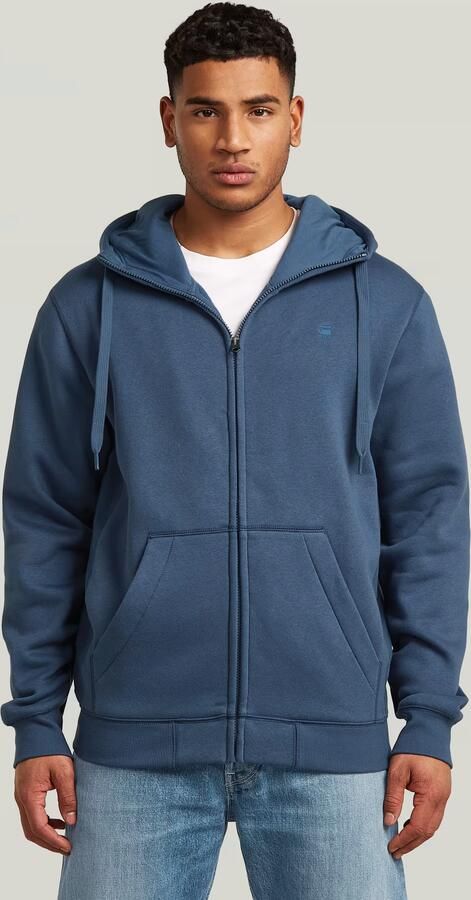 G-Star RAW Premium Core Hooded Zip Sweater Midden blauw Heren