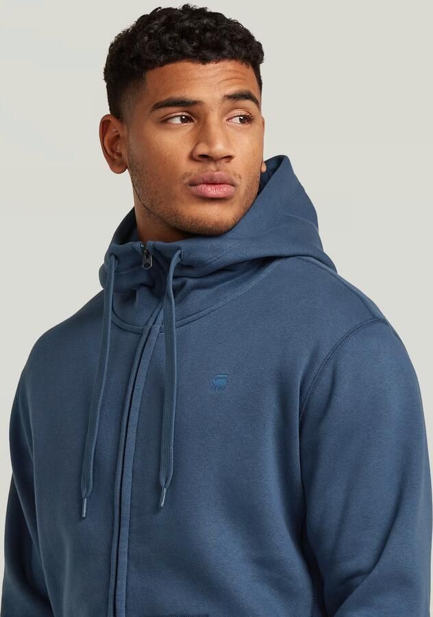 G-Star RAW Premium Core Hooded Zip Sweater Midden blauw Heren - Foto 4