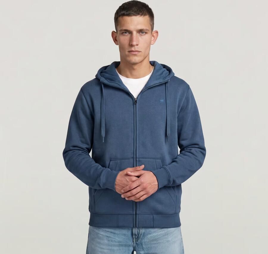 G-Star RAW Premium Core Hooded Zip Sweater Midden blauw Heren - Foto 3
