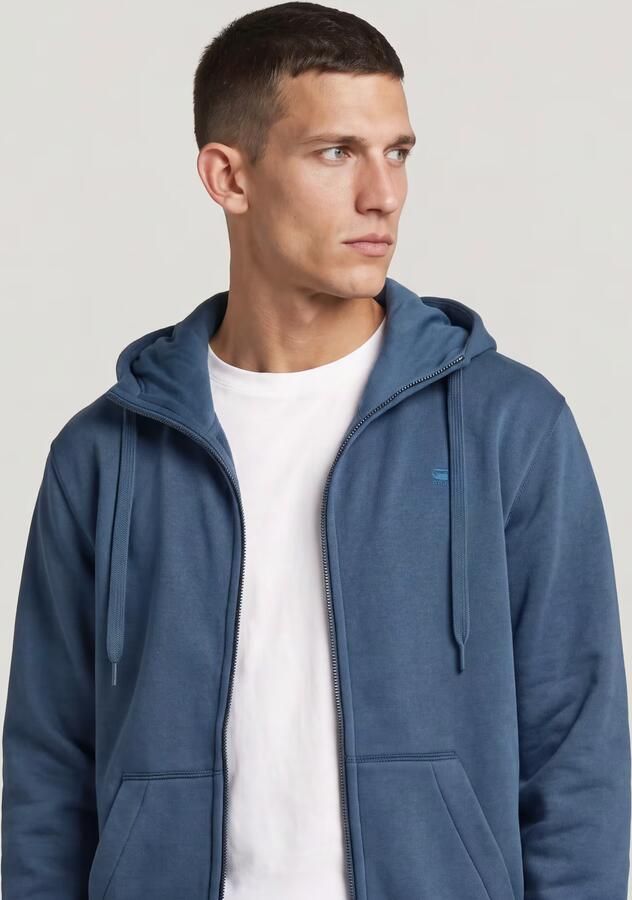 G-Star RAW Premium Core Hooded Zip Sweater Midden blauw Heren - Foto 5