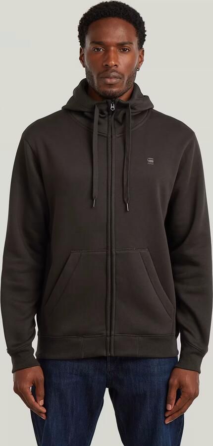 G-Star RAW Premium Core Hoodie Met Rits Bruin Heren