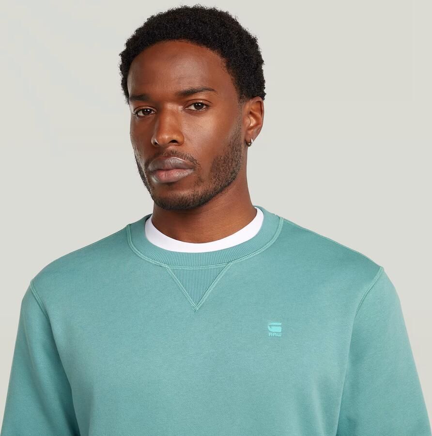 G-Star RAW Premium Core Longsleeve Sweater Midden blauw Heren