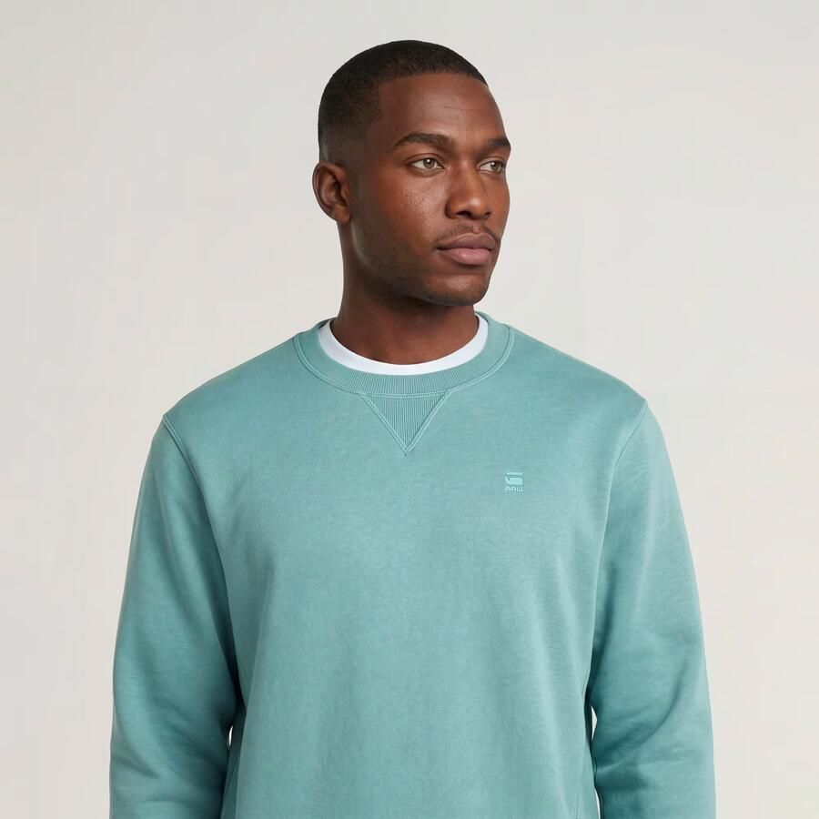 G-Star RAW Premium Core Longsleeve Sweater Midden blauw Heren - Foto 8