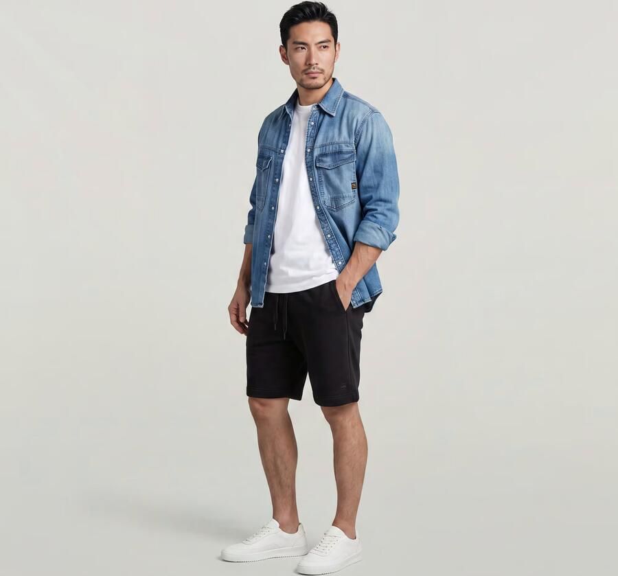 G-Star RAW regular fit sweatshort met biologisch katoen black - Foto 7