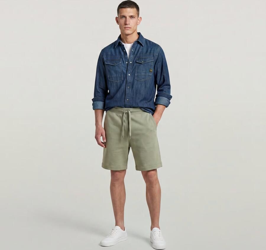 G-Star RAW Premium Core Sweatshort Groen Heren - Foto 8