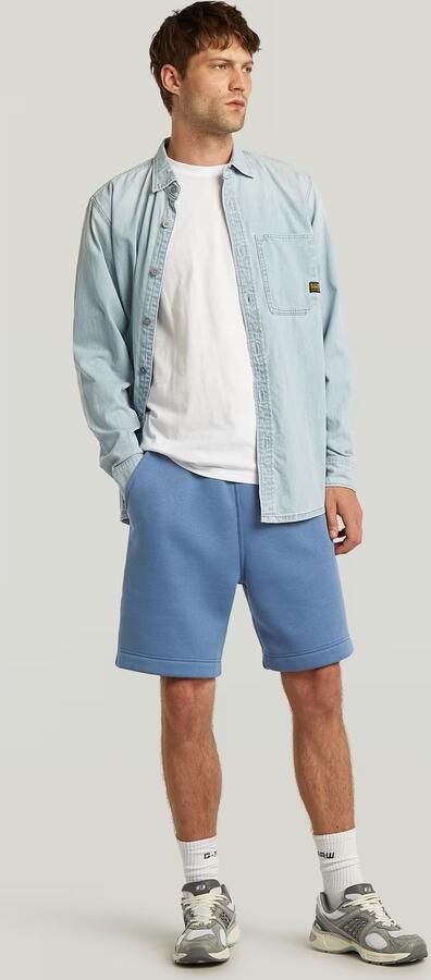 G-Star RAW Premium Core Sweatshort Midden blauw Heren - Foto 4