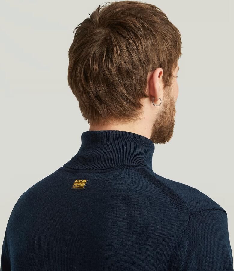 G-Star RAW Premium Core Turtle Gebreide Trui Donkerblauw Heren - Foto 3