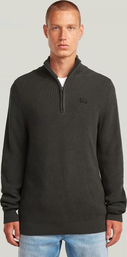 G-Star RAW Pullover Half Zip Knit Grijs Heren