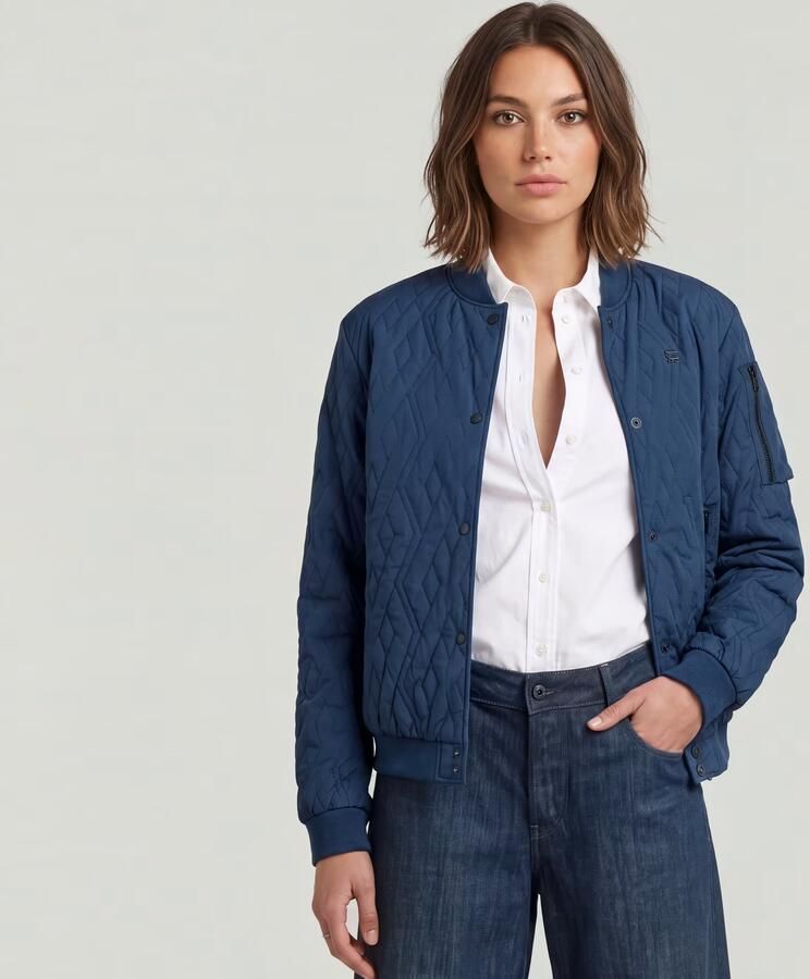 G-Star RAW Quilted Bomberjack Midden blauw Dames - Foto 4