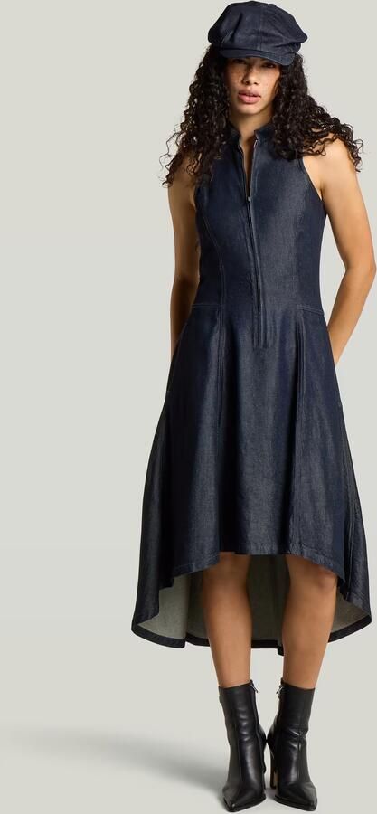 G-Star RAW Racer Maxi Flare-jurk Donkerblauw Dames