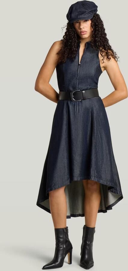 G-Star RAW Racer Maxi Flare-jurk Donkerblauw Dames - Foto 5