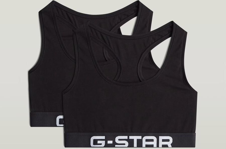 G-Star RAW Racerback Bralette Set van 2 Zwart Dames
