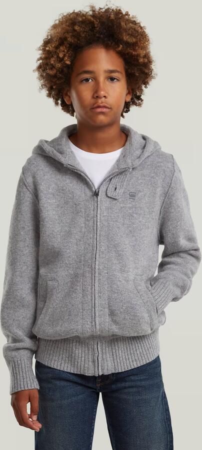 G-Star RAW Rag Hooded Full Zip Trui voor jongens Grijs jongens