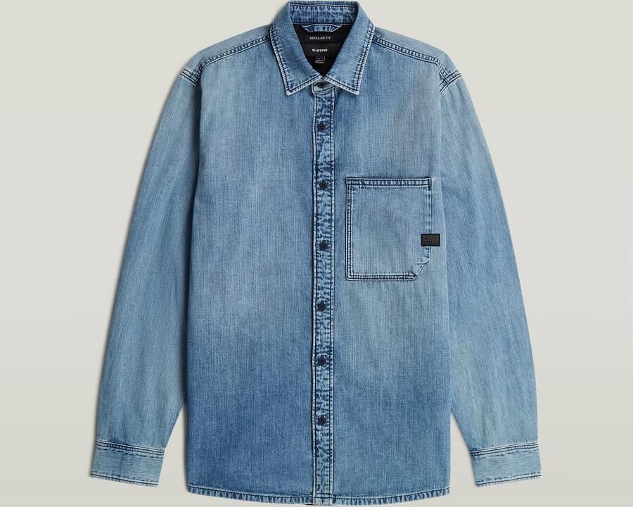 G-Star Raw Overhemd Lange Mouw D27083-D252 REGULAR 1-PKT SHIRT LS-H941 ANTIQUE BLUE KYANITE - Foto 5