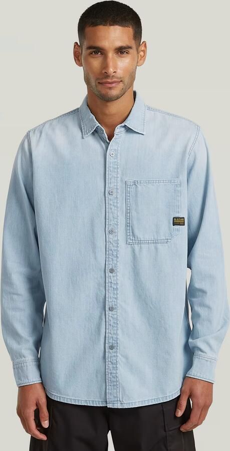 G-Star RAW Regular 1-Pocket Overhemd Lichtblauw Heren