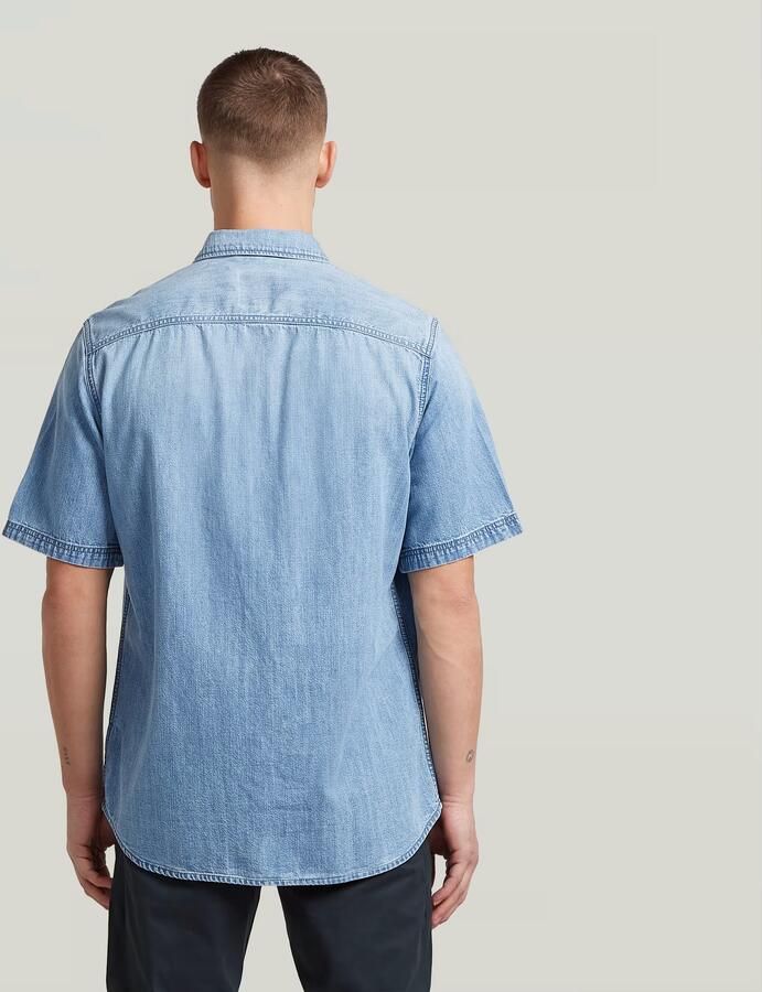 G-Star RAW Regular 1-Pocket Overhemd Midden blauw Heren - Foto 3