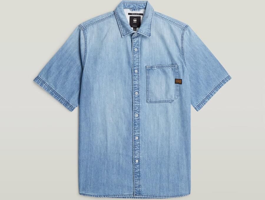G-Star RAW Regular 1-Pocket Overhemd Midden blauw Heren - Foto 4