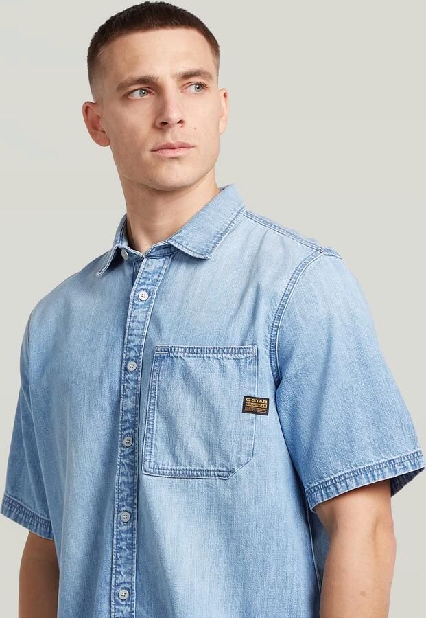 G-Star RAW Regular 1-Pocket Overhemd Midden blauw Heren - Foto 5