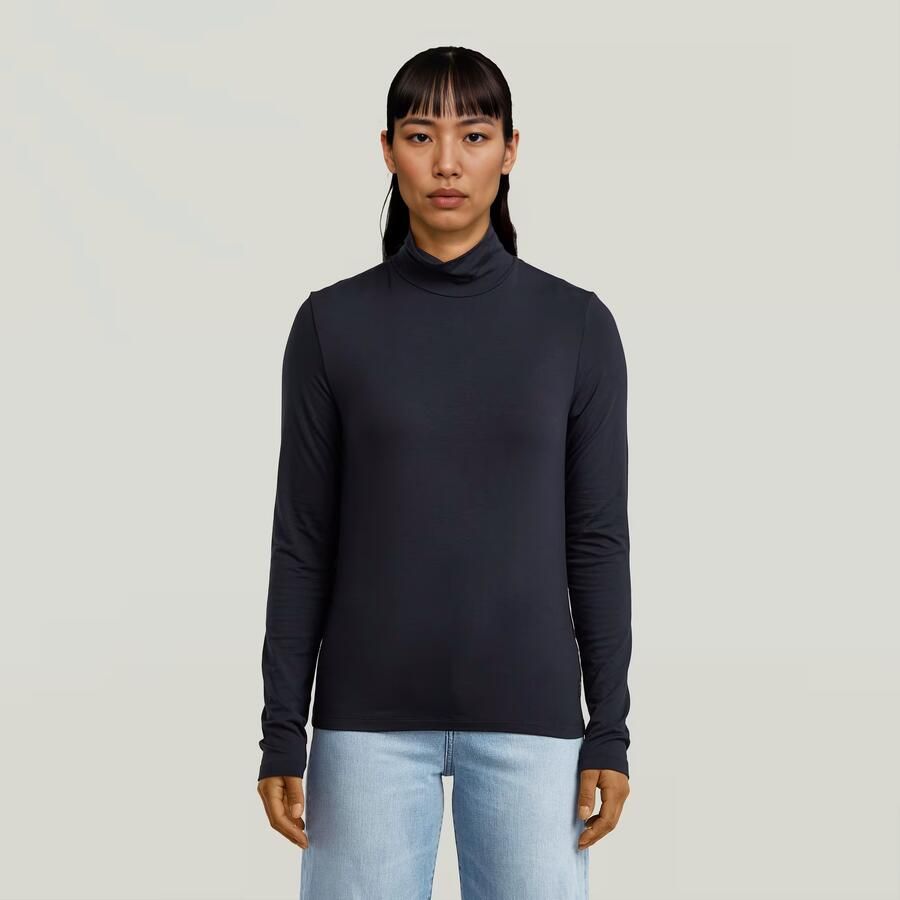 G-Star RAW Regular Mock T-shirt Donkerblauw Dames