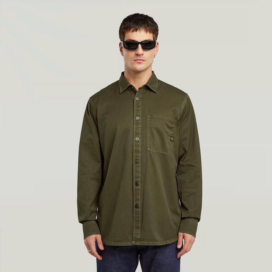 G-Star RAW Regular One Pocket Overhemd Bruin Heren