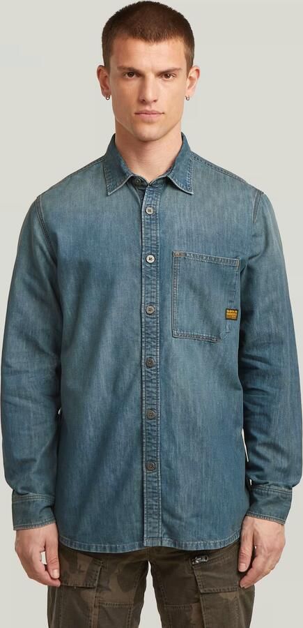 G-Star RAW Regular One-Pocket Overhemd Lichtblauw Heren