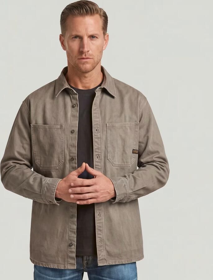 G-Star RAW Relaxed 2-Pocket Overhemd Bruin Heren - Foto 4