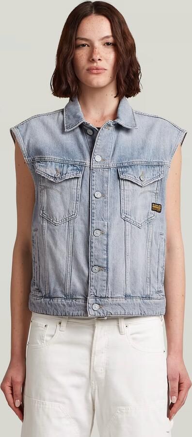 G-Star RAW Relaxed Denim Vest Lichtblauw Dames - Foto 4