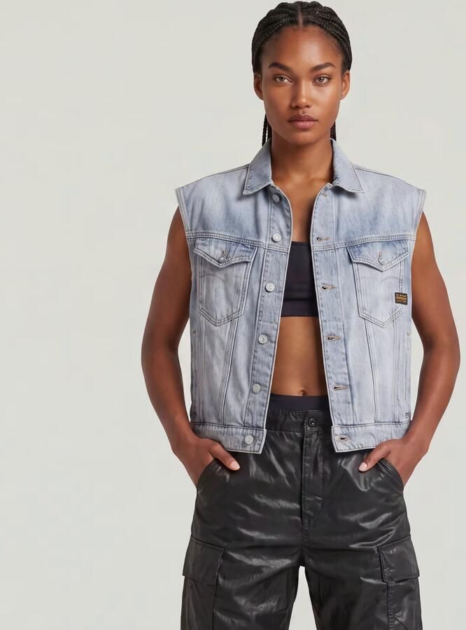 G-Star RAW Relaxed Denim Vest Lichtblauw Dames - Foto 4