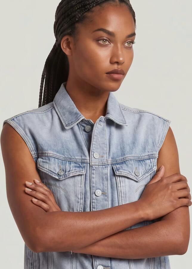 G-Star RAW Relaxed Denim Vest Lichtblauw Dames - Foto 6