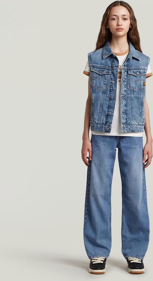 G-Star RAW Relaxed Denim Vest Meisjes Midden blauw meisjes - Foto 4