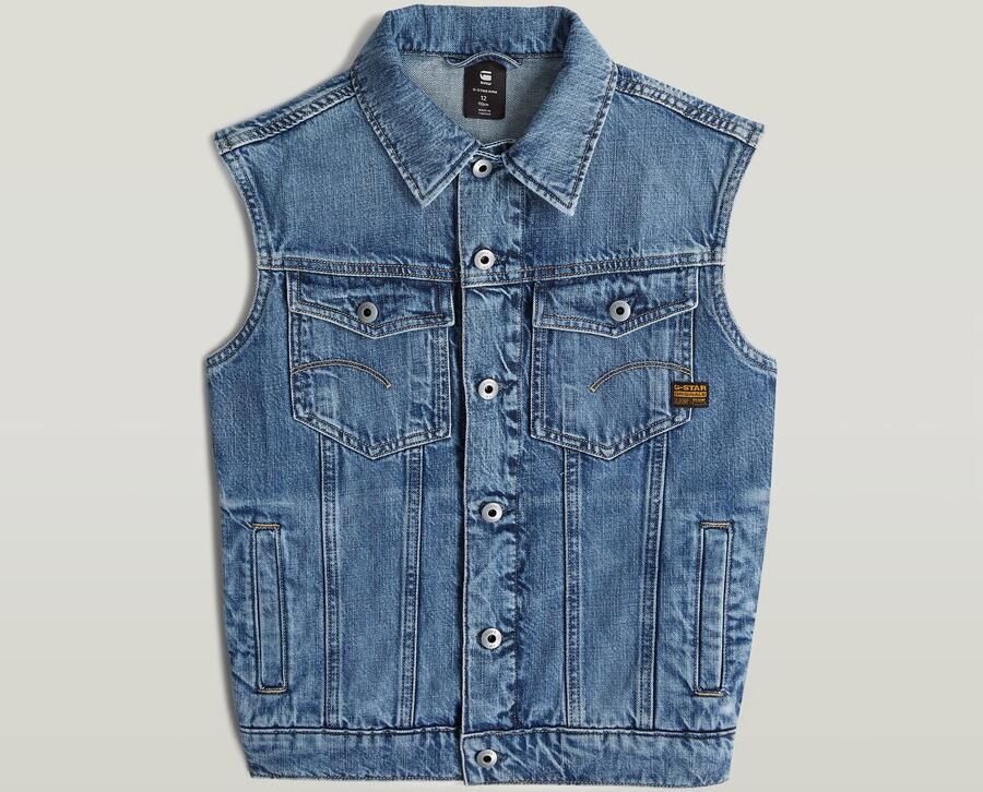 G-Star RAW Relaxed Denim Vest Meisjes Midden blauw meisjes - Foto 2