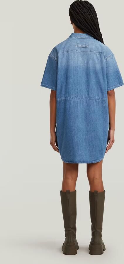 G-Star RAW Relaxed Drawcord Jurk Midden blauw Dames - Foto 5