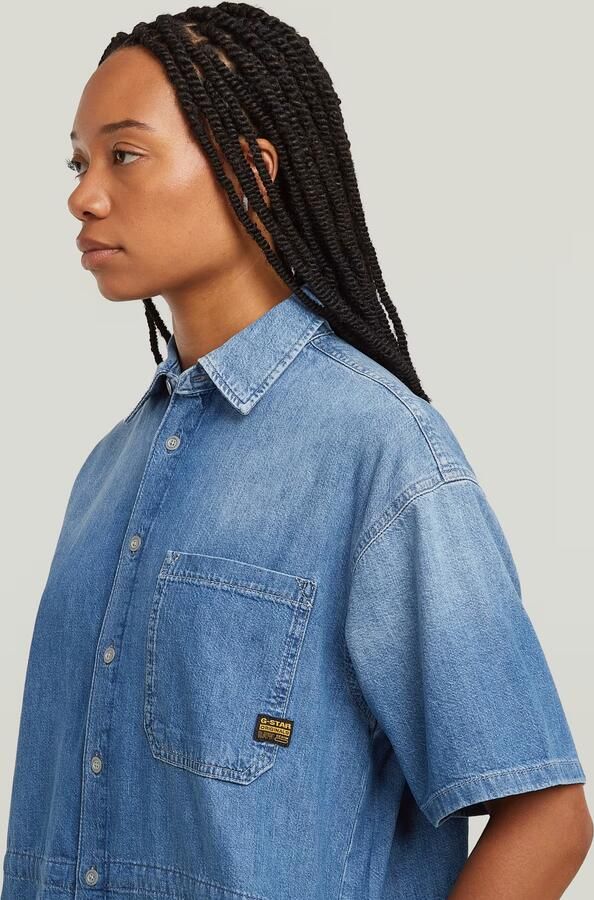 G-Star RAW Relaxed Drawcord Jurk Midden blauw Dames - Foto 2